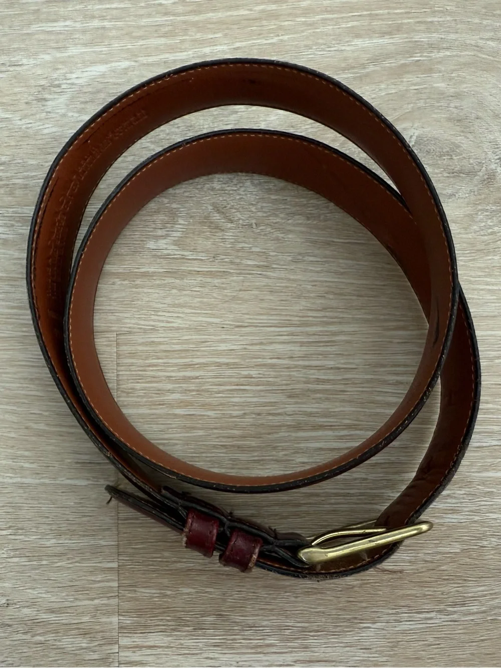 Coach burgundy leather cowhide belt with brass buckle size 32
